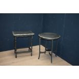 2 decorative occasional painted tables (general wear scuffs/marks)