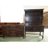 Ercol sideboard 89H x 145W x 50D cm & an oak dresser 181H x 120W x 47D cm