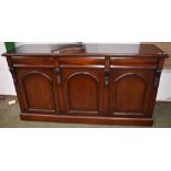 Victorian style mahogany sideboard, 95H x 177W cm