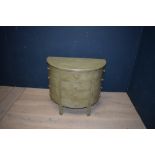 Decorative green painted semi circular commode (surface scratches/marks)