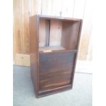 Edwardian oak roll top filing cabinet 60H x 33W cm (scratches/marks)