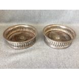 Pair of silver plated wire coasters (scratches/marks/dents)