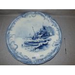 Delft Dutch blue & white charger 48 cm dia. (general surface marks/general scratches)