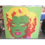 Screen print of Marilyn Monroe published by Sunday B. Morning 90 x 89 cm F/G (glass cracked)