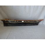 Antique wooden schooner pond yacht 94L cm (damaged)