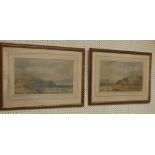 2 'William Leighton Leitch' watercolours "Barmouth Sand Hill" signed & dated 1875, 27 x 46 cm