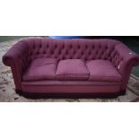 Chesterfield style 3 seater settee 70H x 167W cm