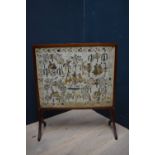 Indian silk screen glazed fire screen, 88H x 76W cm