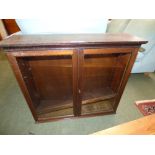 Victorian mahogany glazed fronted wall cabinet 74H x 87W cm