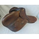 Leather G.P. saddle by 'Pennwood Saddles, Wolverhampton' (some general scratches/marks)