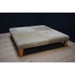 Large modern upholstered stool, 25H x 100W cm