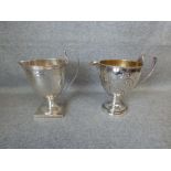 Two hallmarked silver cream jugs, 7ozt