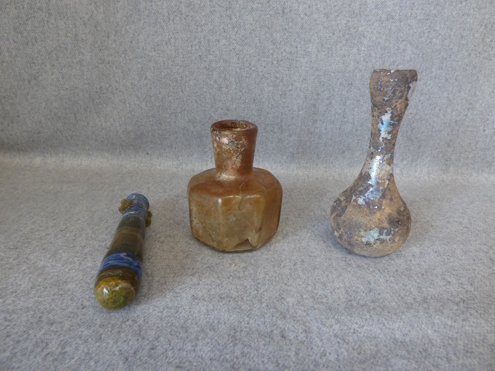 3 pieces of Roman glass (general scratches/marks/old repairs)