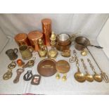 Qty of various brass & copper items (some surface marks)