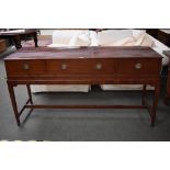 Regency inlaid mahogany spinette converted to a sideboard of 3 drawers, 174L cm
