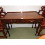 Georgian mahogany writing table with 2 single drawers, stamped Maker's mark 'H. Mawer &