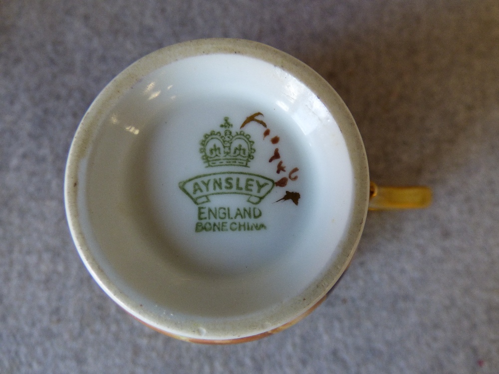 Aynsley fruit pattern coffee service of 6 cups & saucers, coffee pot, cream jug & sugar bowl - Image 2 of 3