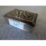 Continental silver snuff box with embossed floral decoration