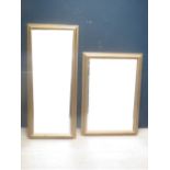 2 gilt framed wall mirrors 105H x 73W cm 136H x 38W cm (general scratches/marks)