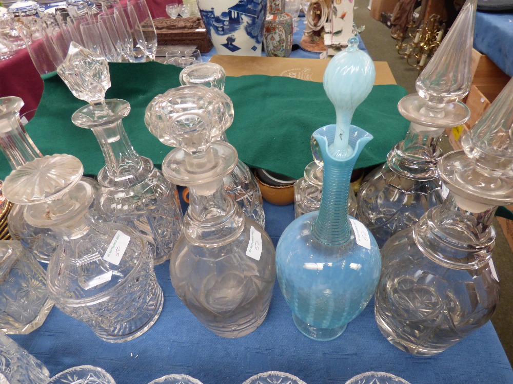 10 various glass decanters