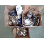 Large qty of various silver plated cutlery etc.