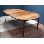 1970's style rosewood extending dining table 70H x 220W cm extended