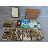 Selection of 1940-60 fishing flies (salmon, wet, dry, mayflies)