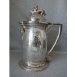 A large Victorian silver mulled wine/beer jug, maker 'G & M CRICHTON', Edinburgh 1867, the swollen