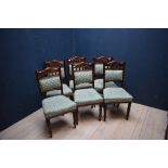 Set of 6 Victorian mahogany dining chairs with upholstered seats