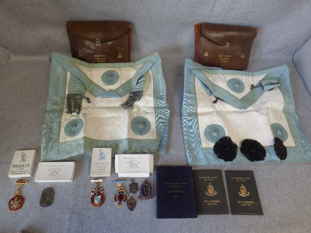 Various Masonic medals & leather cases from the 'Eyre Lodge' & qty of various collectables - Image 2 of 3