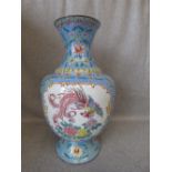 Chinese enamel vase 37cm (damage to back)