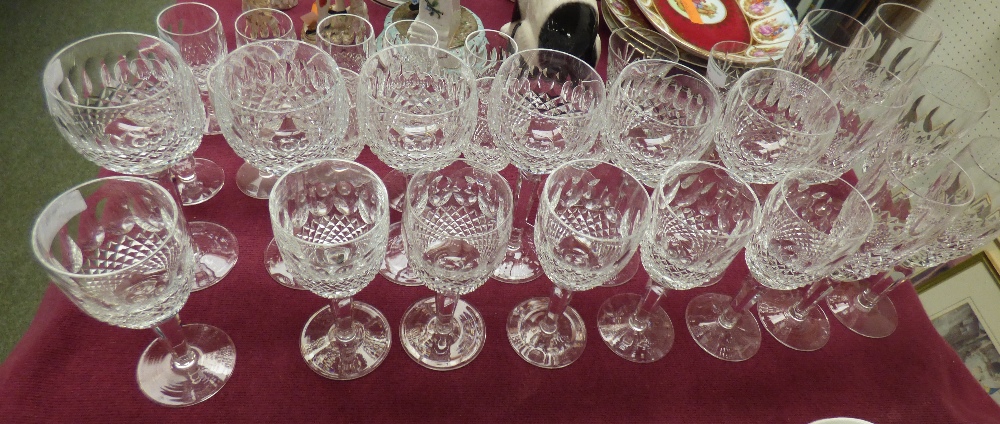 A good set of Waterford drinking glasses, to include 6 champagne, 6 red, 6 white, 6 sherry and