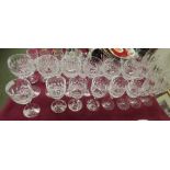 A good set of Waterford drinking glasses, to include 6 champagne, 6 red, 6 white, 6 sherry and