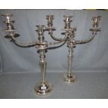 Pair of silver plated candelabras