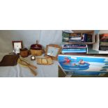 2 pairs of binoculars, qty of mixed collectables & cookery books