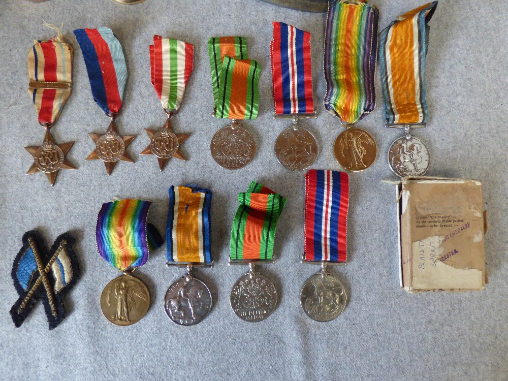 WWI German Prussian Picklehaube WWI and WWII Medals: Victory Medal x 2, British War Medal x 2, - Image 2 of 4