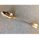 A George IV Scottish, fiddle pattern, gravy spoon, crested, Glasgow 1830, 4 oz