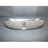 Hallmarked silver dish with gilt embossed pelican engraved '24 June 1964' by 'Lesley Gordon