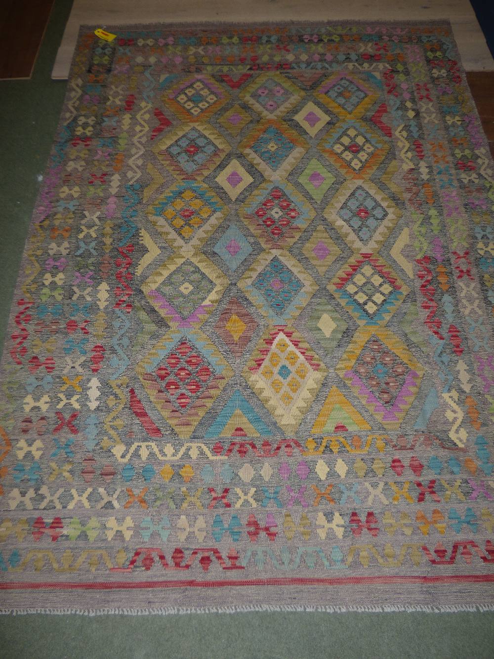 Anatolian Kilim rug (fusion of contemporary colours) 288 x 212 cm