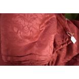 20 metres of 'John Lewis' crimson damask - furnishing quality