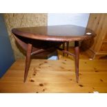 Dark brown 'Ercol' occasional table & Edwardian side chair 40H x 60D cm (general scratches/marks)