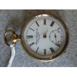 Gold plated open face pocket watch by 'Kendal & Dent, makers to the Admiralty'