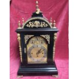 Large & impressive late C19th Westminster chiming table/bracket clock with ebonised & gilt metal