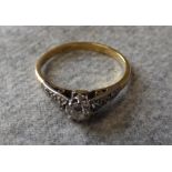 Single stone diamond ring, stamped '18ct', the old brilliant cut of approx. 0.25 carats with a