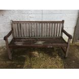 Cotswold teak straight backed garden bench 150 x 60 cm