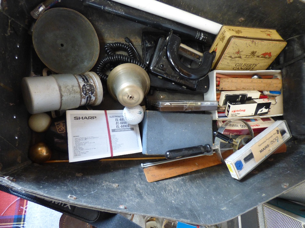 Selection of SLR cameras, incl. Pentax, pens, fish reel and 1960's Transistor radio - Image 3 of 3