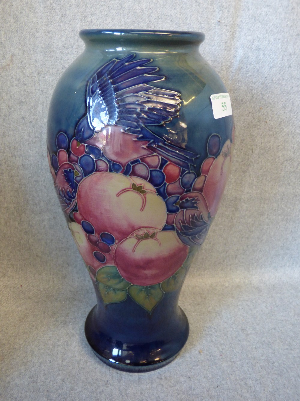 Moorcroft Pomegranate pattern vase, signed LM to the base, 32cmh