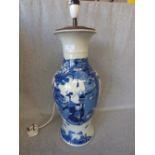 Chinese blue and white vase, converted into table lamp with mark to base, 45cmH