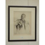 Francis Dodd, black & white print, signed 1916, "Portrait of Admiral Lord Fisher"