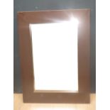 Contemporary brown leather framed wall mirror 103H x 76W cm (general scratches/marks)